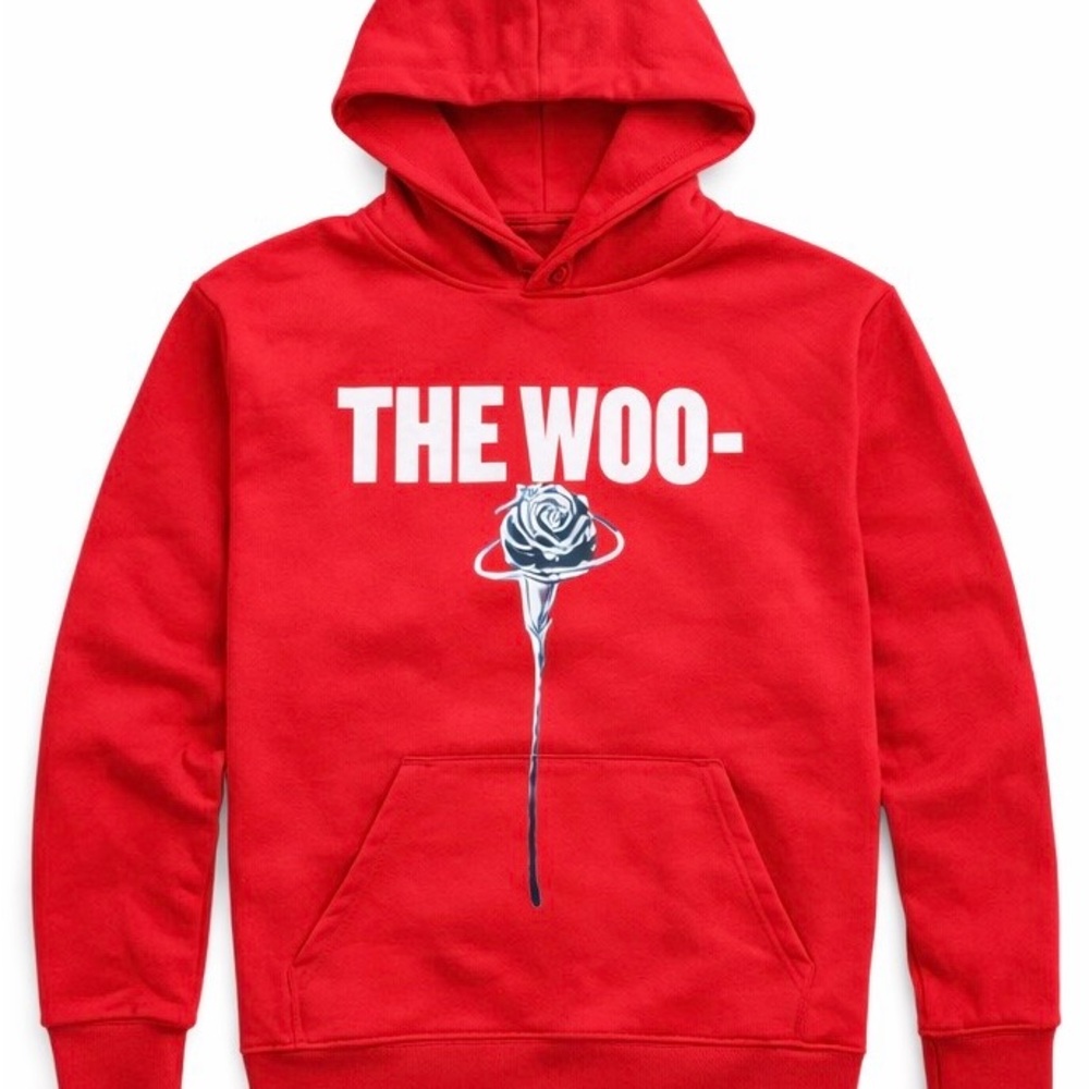 Vlone Red Hoodie with Graphic Print